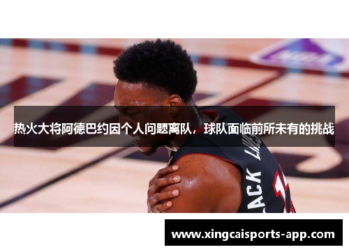 热火大将阿德巴约因个人问题离队，球队面临前所未有的挑战